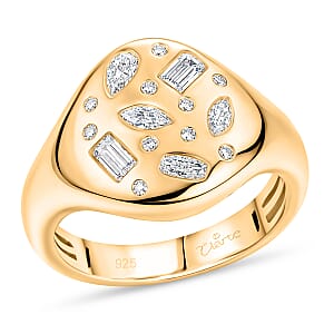 Clarte Mixa Collection Moissanite 0.60 ctw Ring in 14K Yellow Gold Over Sterling Silver (Size 7.0)