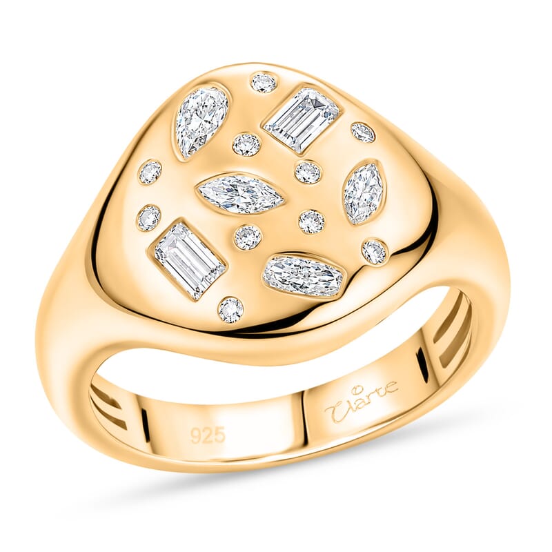 Clarte Mixa Collection Moissanite 0.60 ctw Ring in 14K Yellow Gold Over Sterling Silver (Size 7.0)