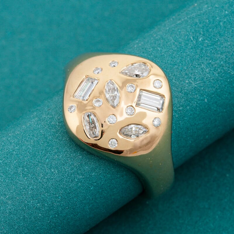 Clarte Mixa Collection Moissanite 0.60 ctw Ring in 14K Yellow Gold Over Sterling Silver (Size 7.0)
