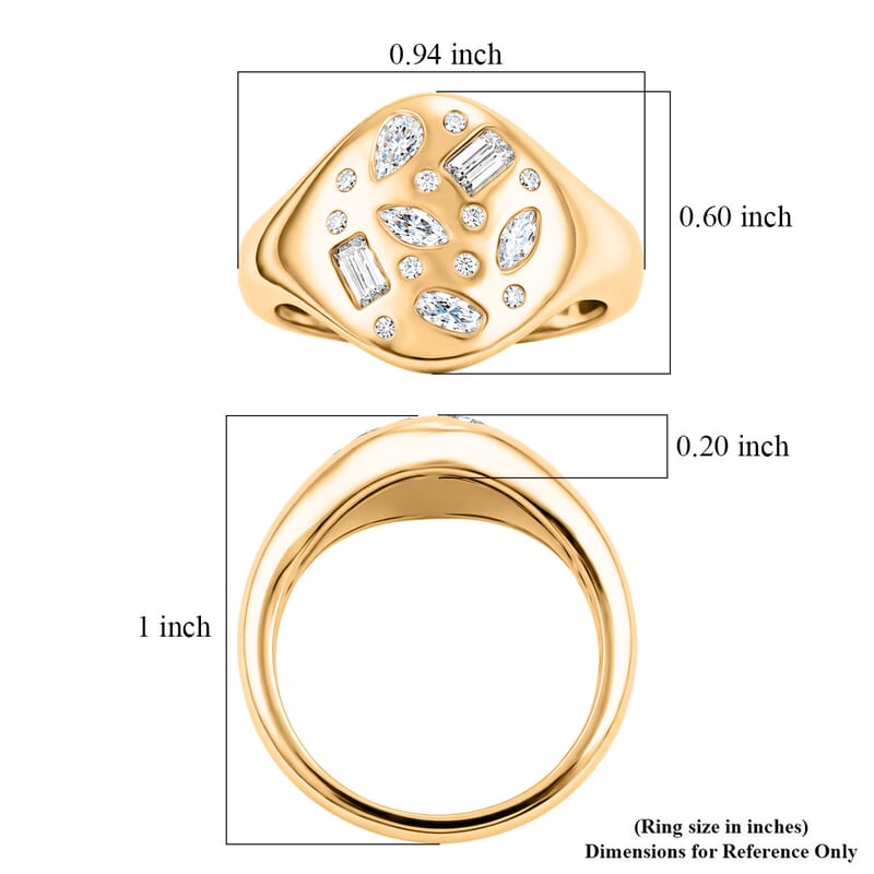 Clarte Mixa Collection Moissanite 0.60 ctw Ring in 14K Yellow Gold Over Sterling Silver (Size 7.0)