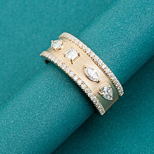 Clarte Claudette Collection Moissanite 1.10 ctw Ring in 14K Yellow Gold Over Sterling Silver (Size 6.0)