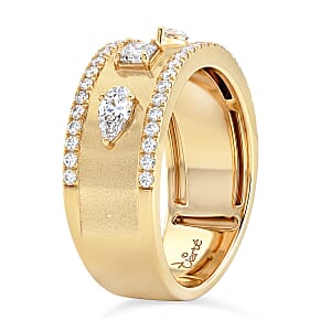 Clarte Claudette Collection Moissanite 1.10 ctw Ring in 14K Yellow Gold Over Sterling Silver (Size 6.0)