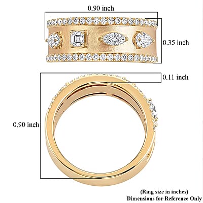 Clarte Claudette Collection Moissanite 1.10 ctw Ring in 14K Yellow Gold Over Sterling Silver (Size 7.0)