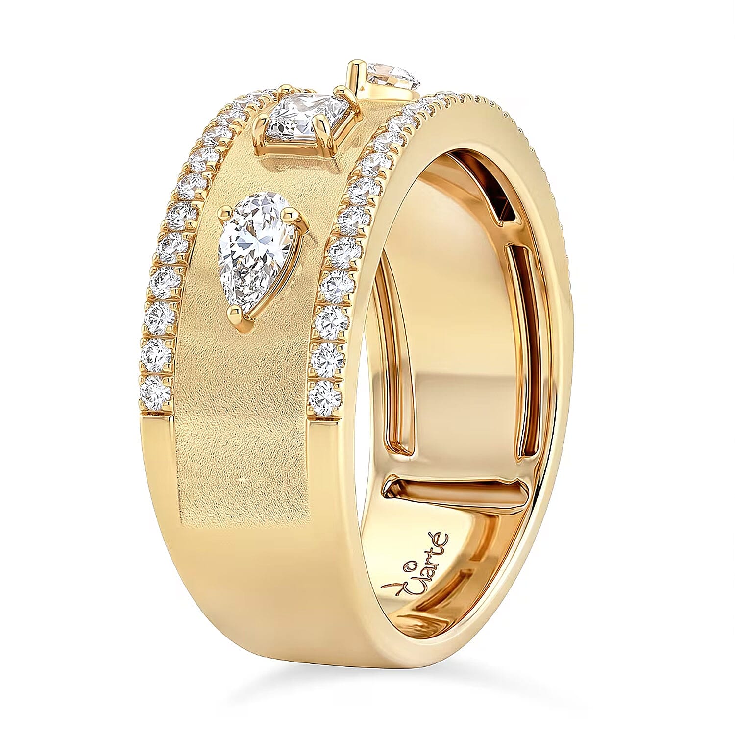 Clarte Claudette Collection Moissanite 1.10 ctw Ring in 14K Yellow Gold Over Sterling Silver (Size 7.0)