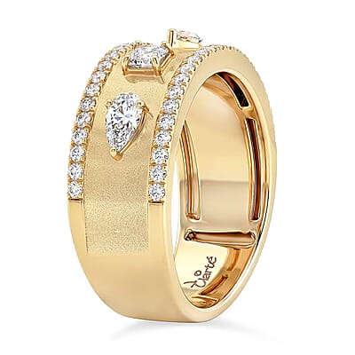 Clarte Claudette Collection Moissanite 1.10 ctw Ring in 14K Yellow Gold Over Sterling Silver (Size 7.0)