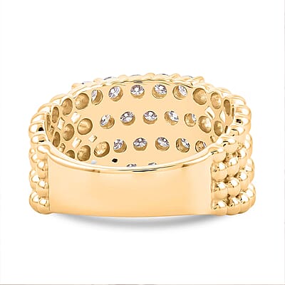 Clarte Perline Collection Moissanite 1.10 ctw Perline Ring in 14K Yellow Gold Over Sterling Silver (Size 6.0)