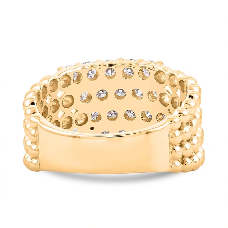 Clarte Perline Collection Moissanite 1.10 ctw Perline Ring in 14K Yellow Gold Over Sterling Silver (Size 8.0)