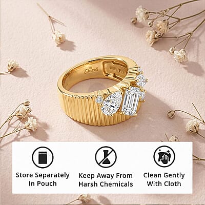 Clarte Serendipity Collection Moissanite 2.10 ctw Ring in 14K Yellow Gold Over Sterling Silver (Size 6.0)