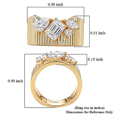 Clarte Serendipity Collection Moissanite 2.10 ctw Ring in 14K Yellow Gold Over Sterling Silver (Size 6.0)