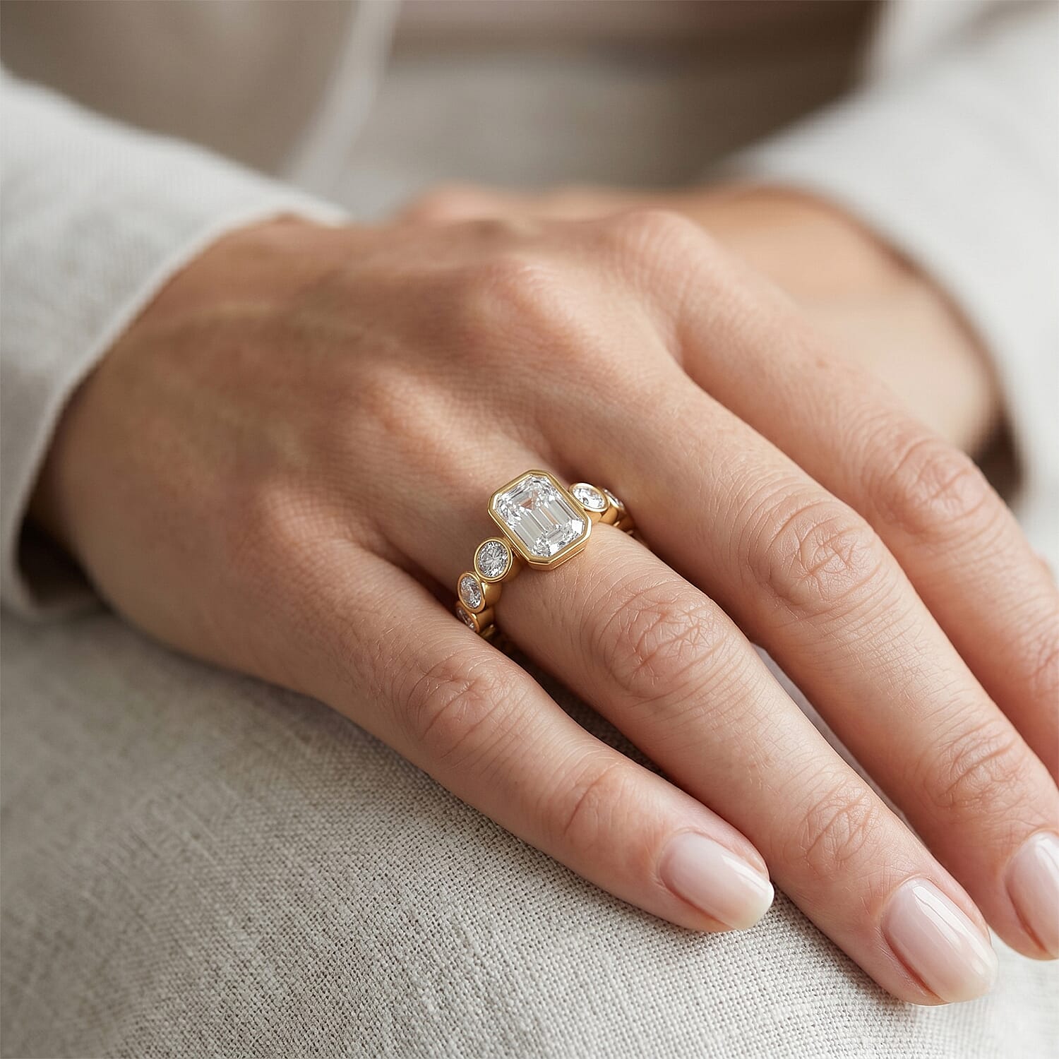 Clarte Helena Collection Moissanite 2.75 ctw Ring in 14K Yellow Gold Over Sterling Silver (Size 8.0)