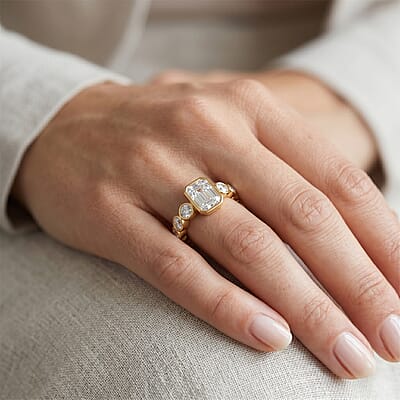 Clarte Helena Collection Moissanite 2.75 ctw Ring in 14K Yellow Gold Over Sterling Silver (Size 8.0)