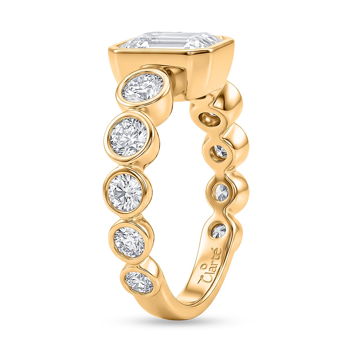 Clarte Helena Collection Moissanite 2.75 ctw Ring in 14K Yellow Gold Over Sterling Silver (Size 8.0)