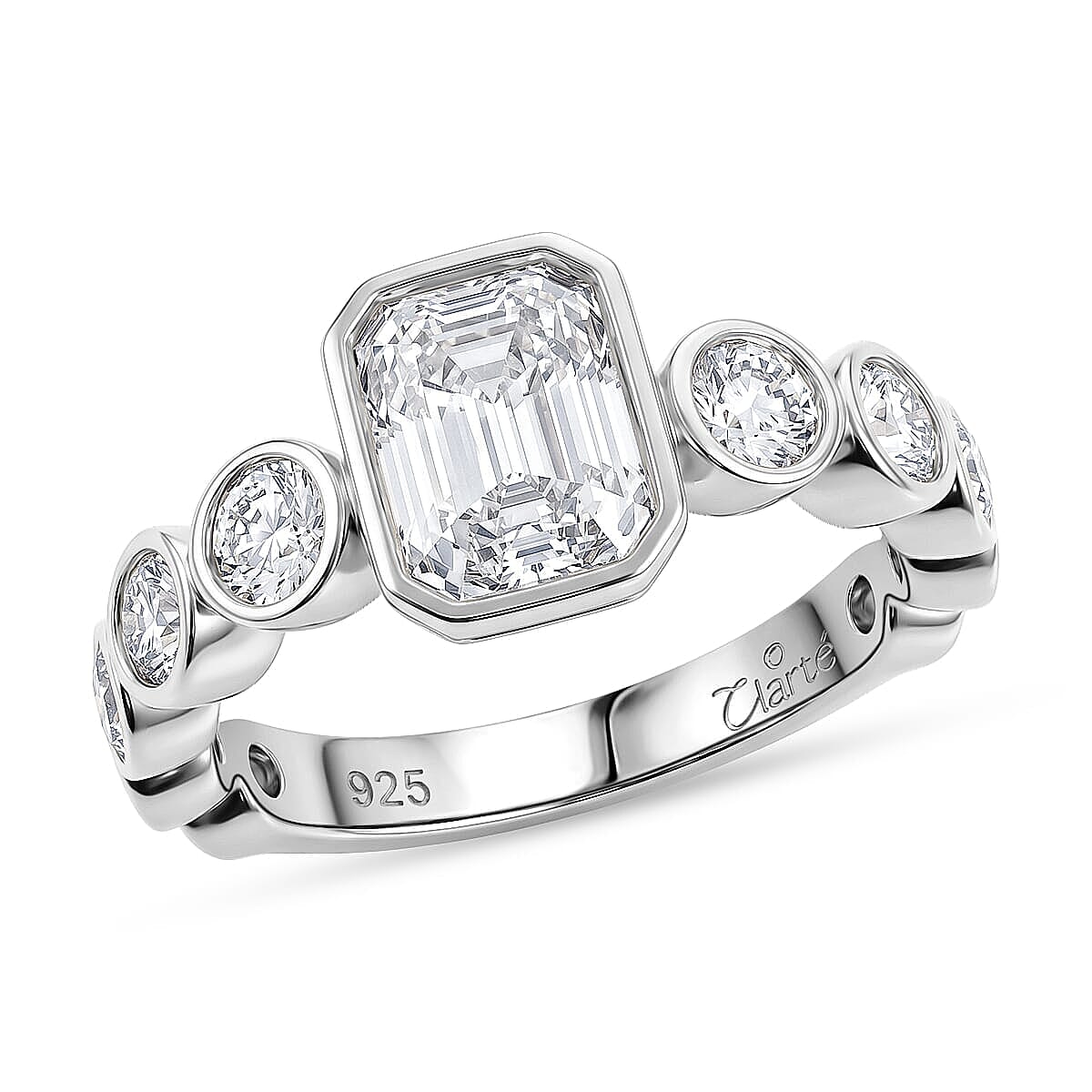 Clarte Helena Collection Moissanite 2.75 ctw Ring in Sterling Silver (Size 6.0)