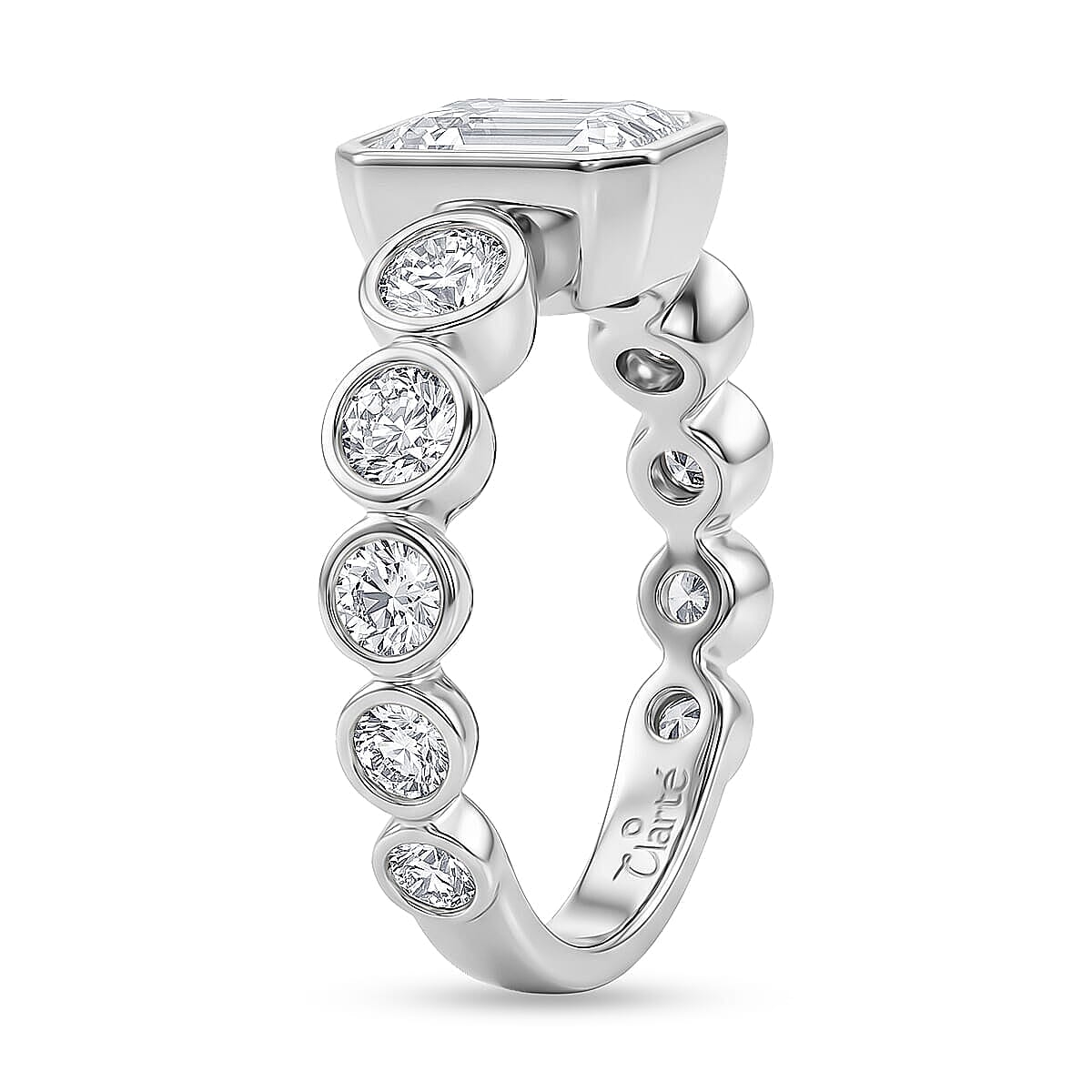 Clarte Helena Collection Moissanite 2.75 ctw Ring in Sterling Silver (Size 6.0)
