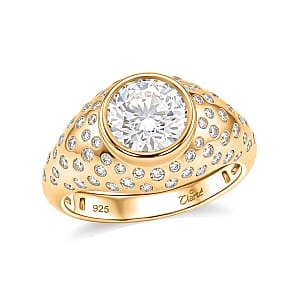 Clarte Fireball Collection Moissanite 2.50 ctw Ring in 14K Yellow Gold Over Sterling Silver (Size 6.0)
