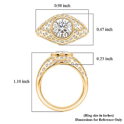 Clarte Fireball Collection Moissanite 2.50 ctw Ring in 14K Yellow Gold Over Sterling Silver (Size 6.0)