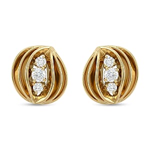 Clarte Starfall Collection Moissanite 0.90 ctw Studs Earrings in 14K Yellow Gold Over Sterling Silver