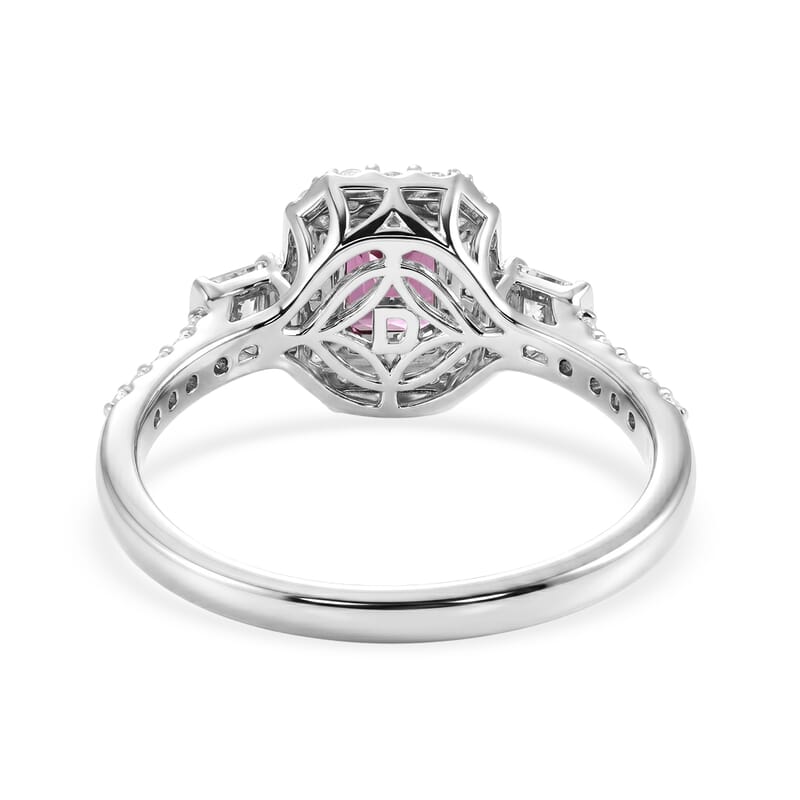 D'Joy Premium Usambara Color Change Garnet, Moissanite Ring in Rhodium Over Sterling Silver (Size 8.0) 1.75 ctw