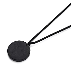 24K Yellow Gold Eagle Shungite Cotton Cord Necklace (28 Inches) 23.00 ctw