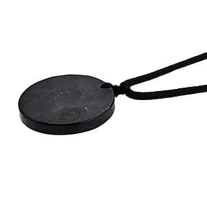 24K Yellow Gold Lotus Shungite Cotton Cord Necklace (28 Inches) 23.00 ctw