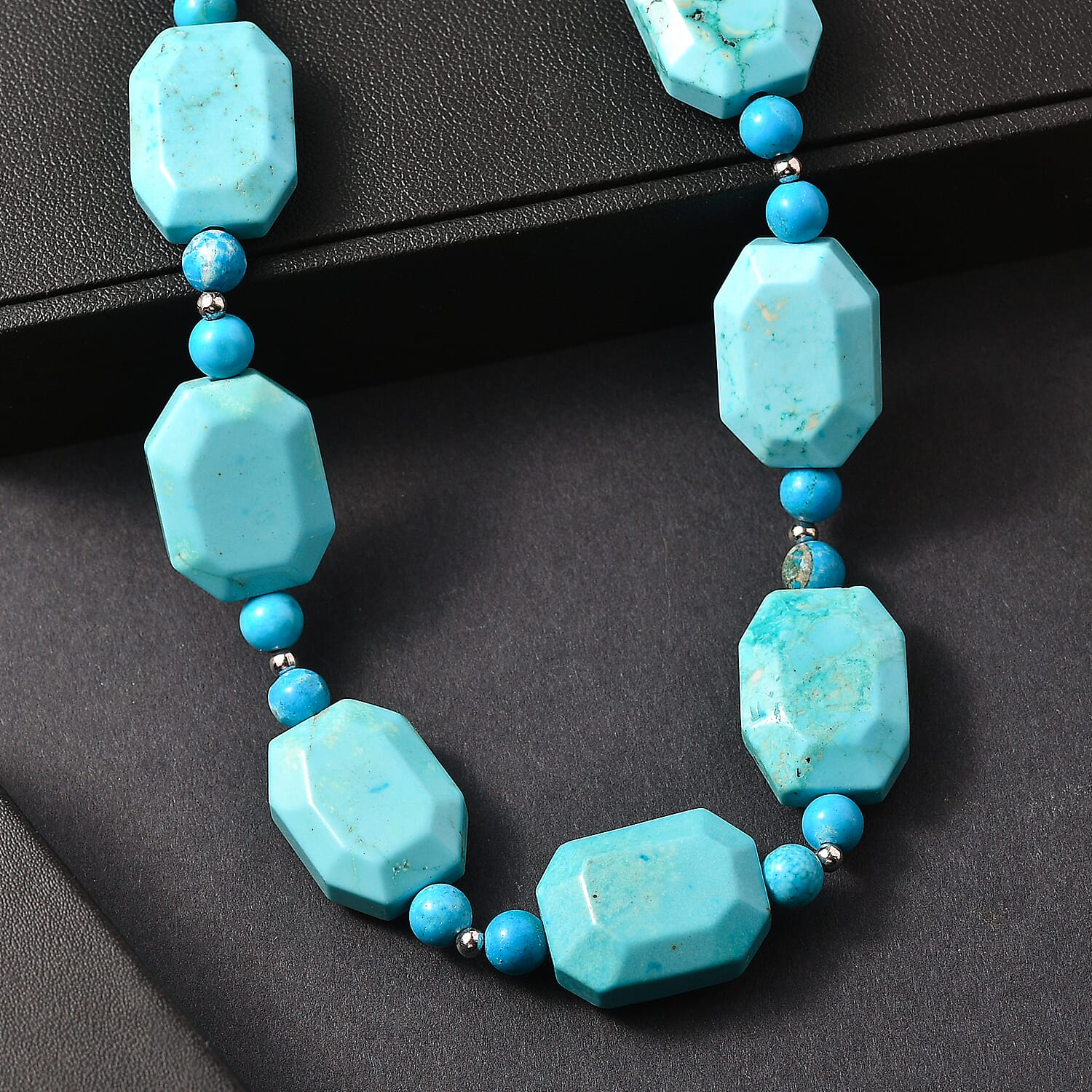 EverTrue Magnesite 505.00 ctw Beaded Necklace in Stainless Steel 22-24 Inches