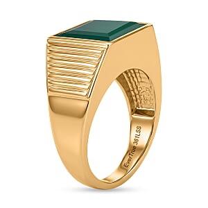 EverTrue Verde Onyx 6.50 ctw Men's Ring in ION Plated YG Stainless Steel (Size 10.0)