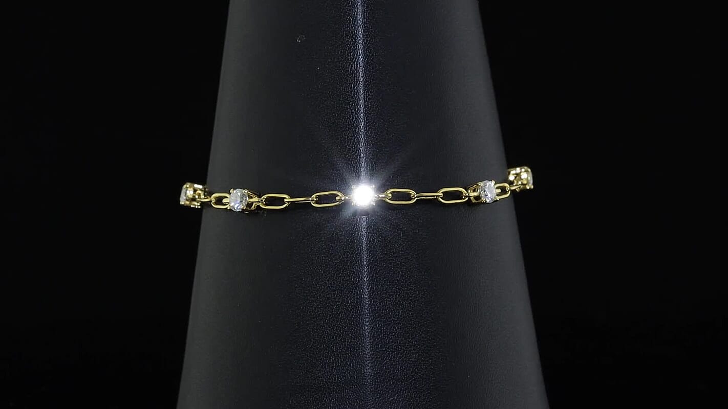 EverTrue Moissanite  Chain Bracelet in 18K YG Plated Bronze (6.50 In) 1.75 ctw