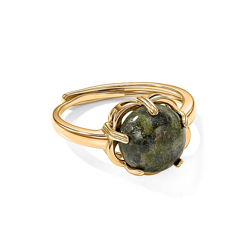 Unakite 4.00 ctw Ring in Goldtone (Adjustable)