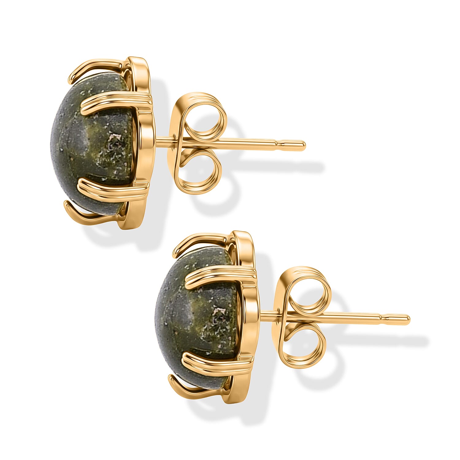 Unakite 5.50 ctw Earrings in Goldtone