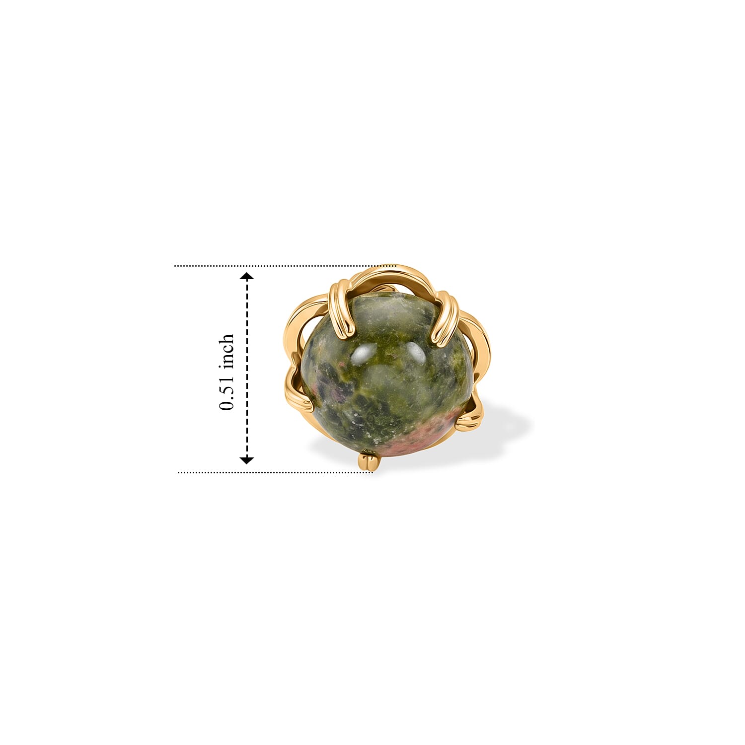 Unakite 5.50 ctw Earrings in Goldtone