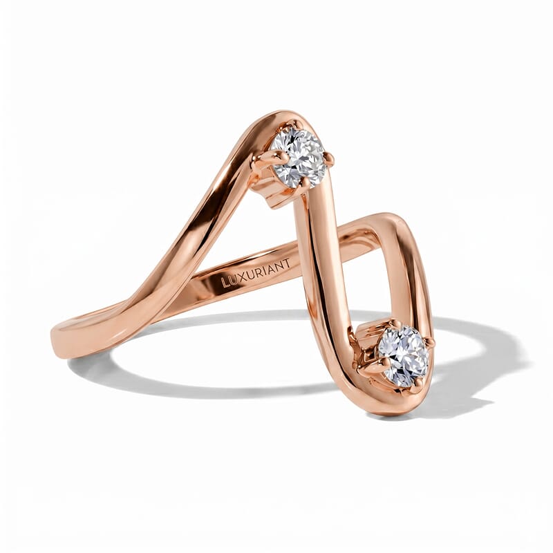 Luxuriant Lab Grown Diamond G-H SI 0.25 ctw Ring in 18K Vermeil Rose Gold Over Sterling Silver (Size 5.0)