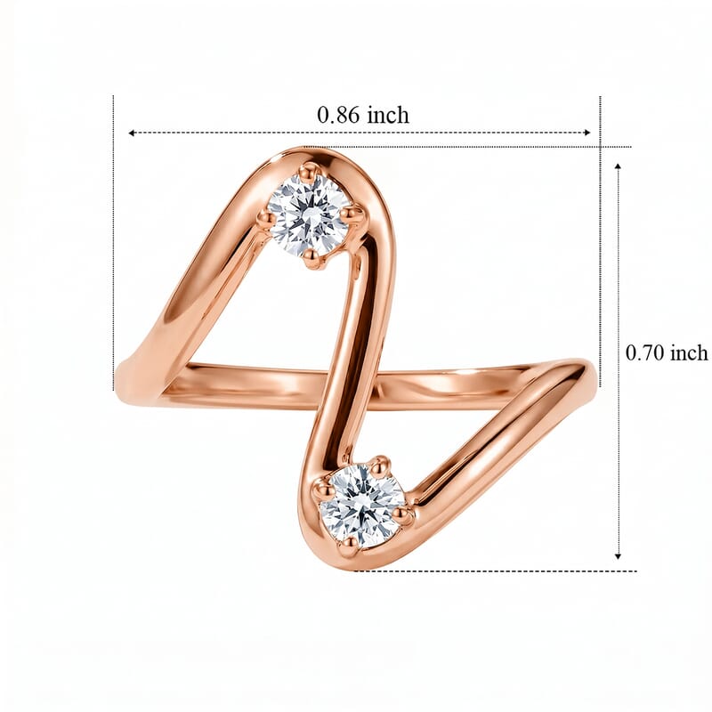 Luxuriant Lab Grown Diamond G-H SI 0.25 ctw Ring in 18K Vermeil Rose Gold Over Sterling Silver (Size 5.0)