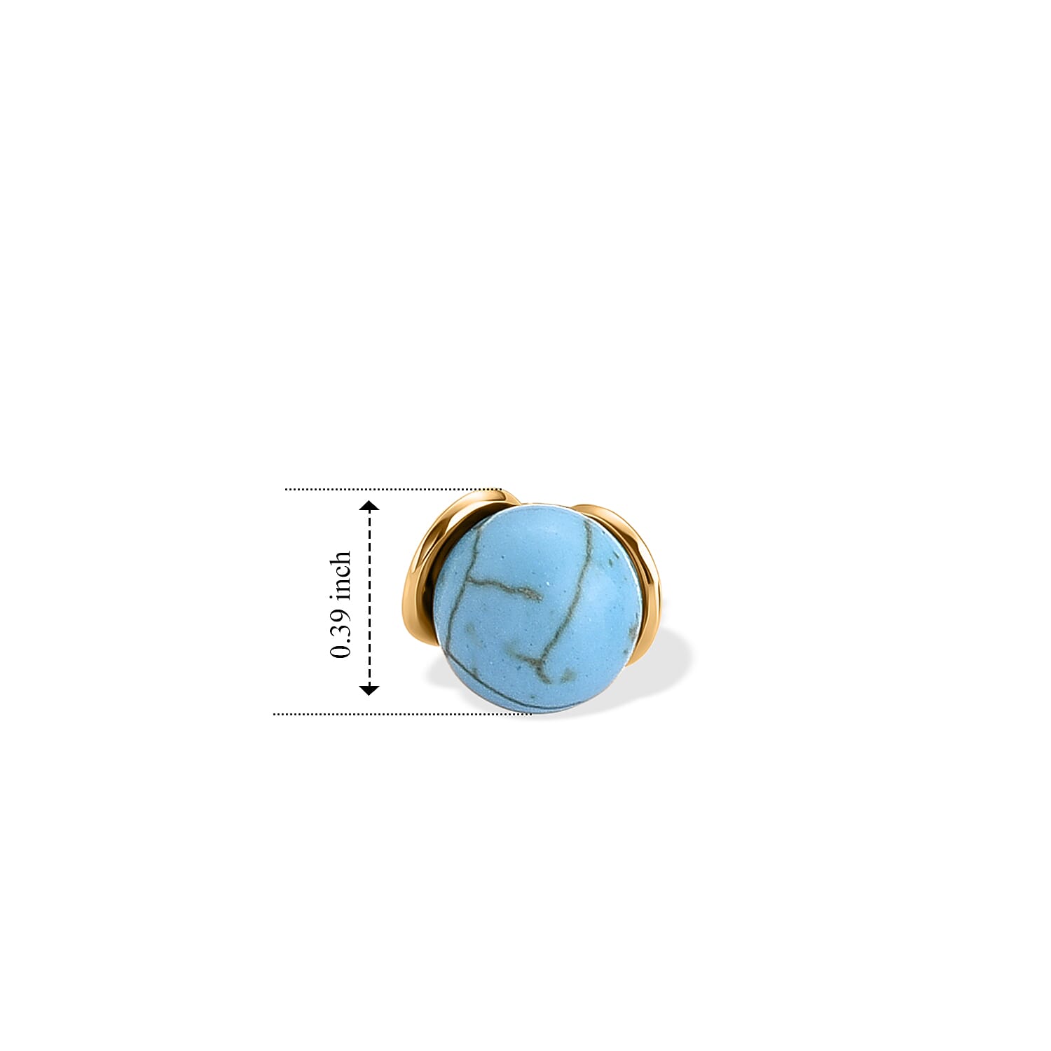 Blue Howlite 5.50 ctw Earrings in Goldtone
