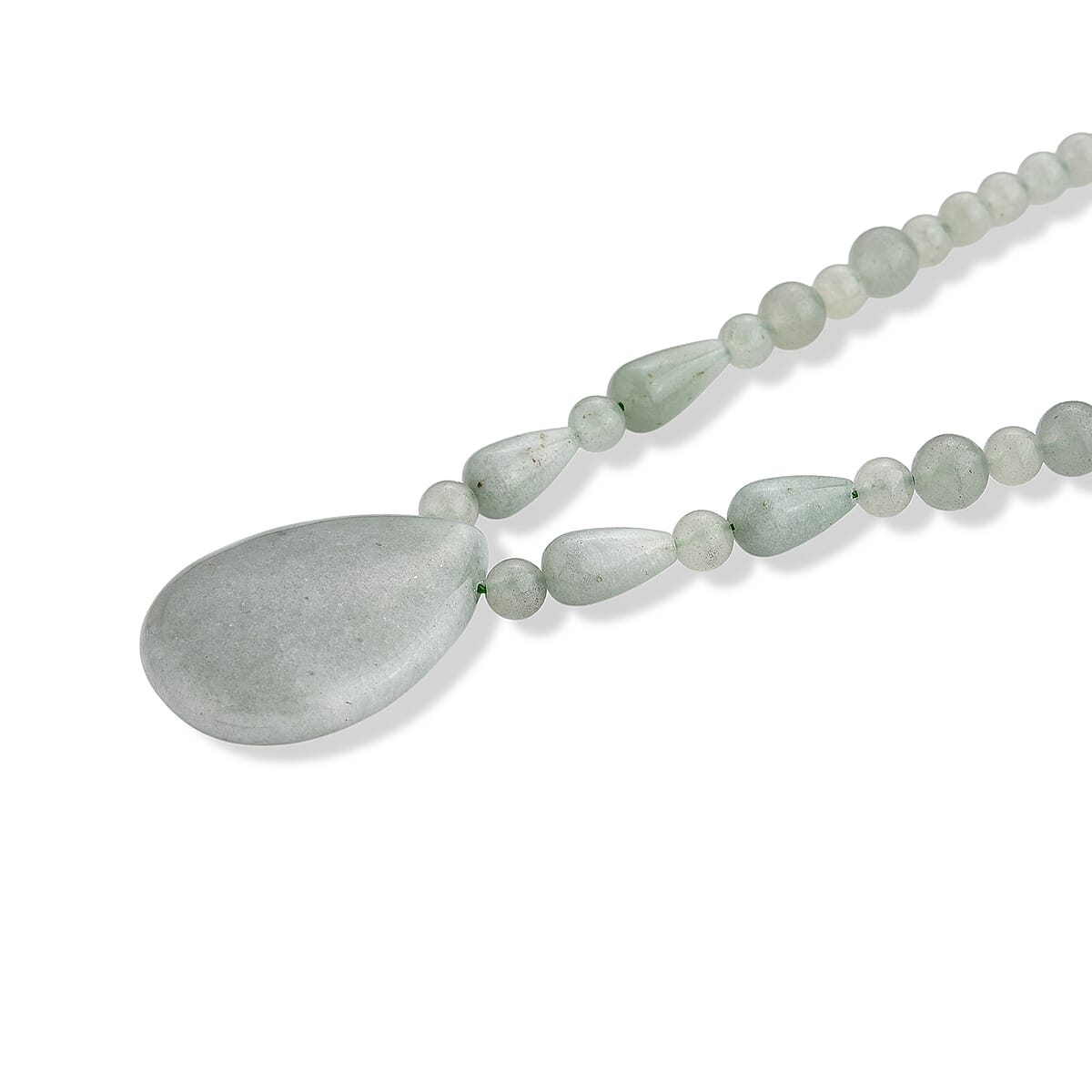 Green Aventurine 230.00 ctw Necklace in Stainless Steel (18-20 Inches) image number 2