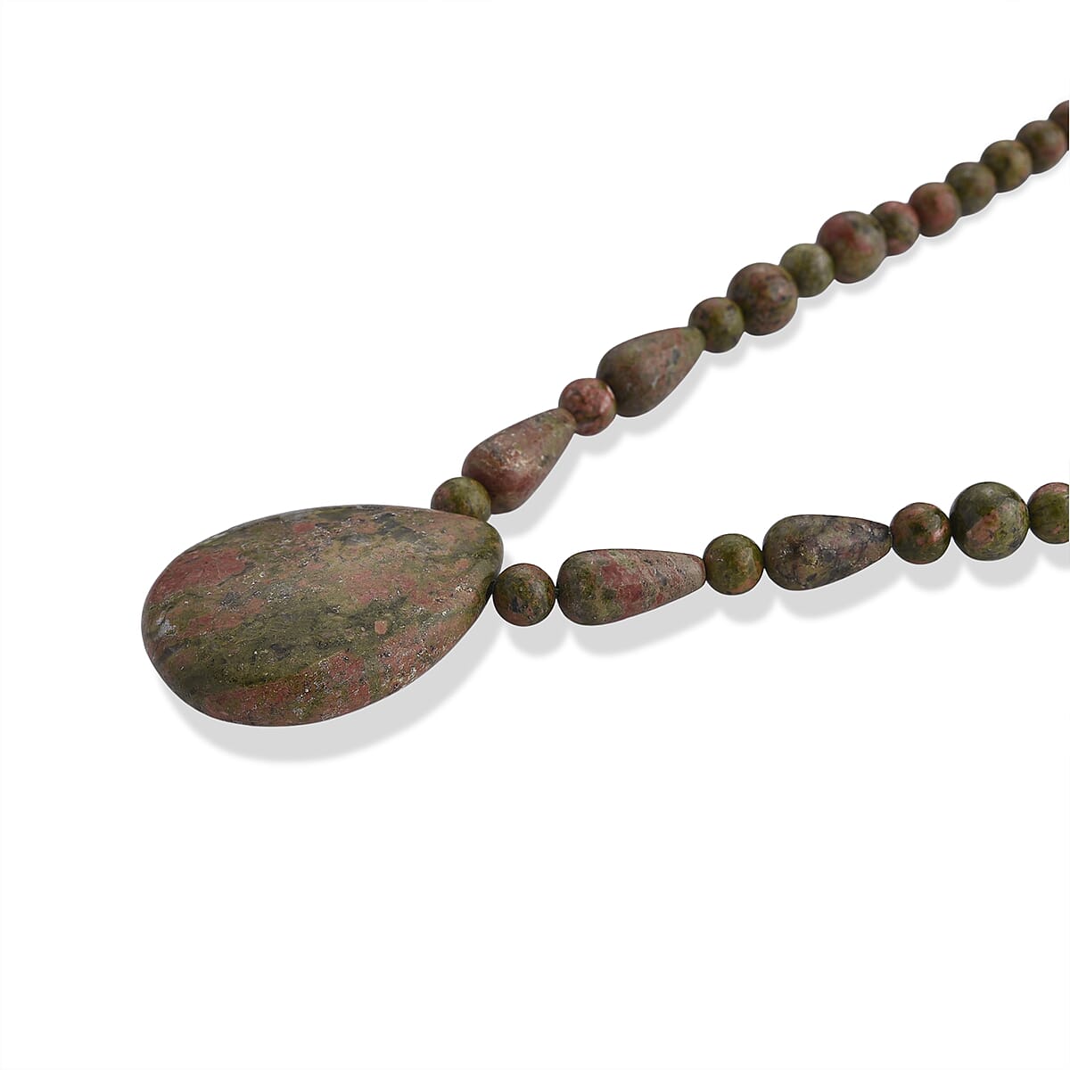Unakite 230.00 ctw Necklace in Stainless Steel (18-20 Inches) image number 3