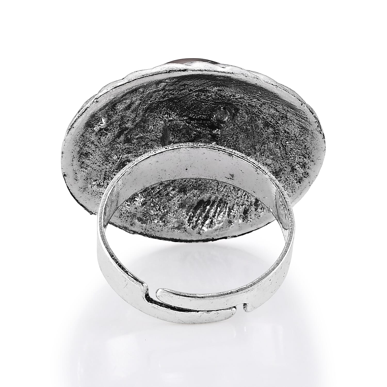 Yellow Tiger's Eye 20.00 ctw Ring in Silvertone (Adjustable)
