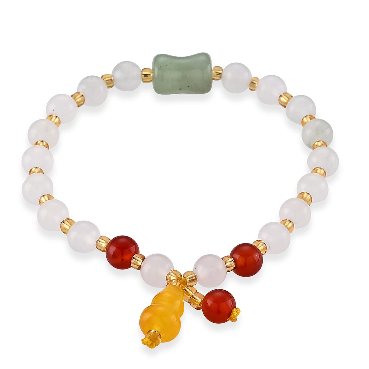 Script Stone 47.00 ctw Beaded Stretch Bracelet (6-6.5In)