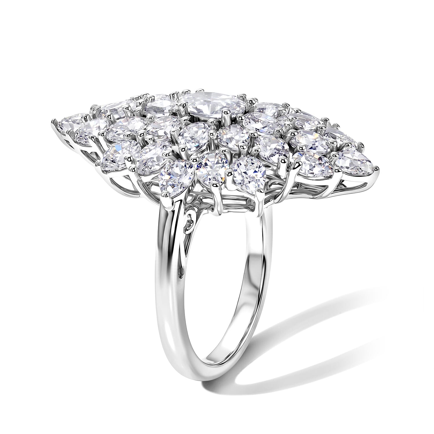 EverTrue White Topaz Ring in Platinum Bond (Size 5.0) 5.70 ctw