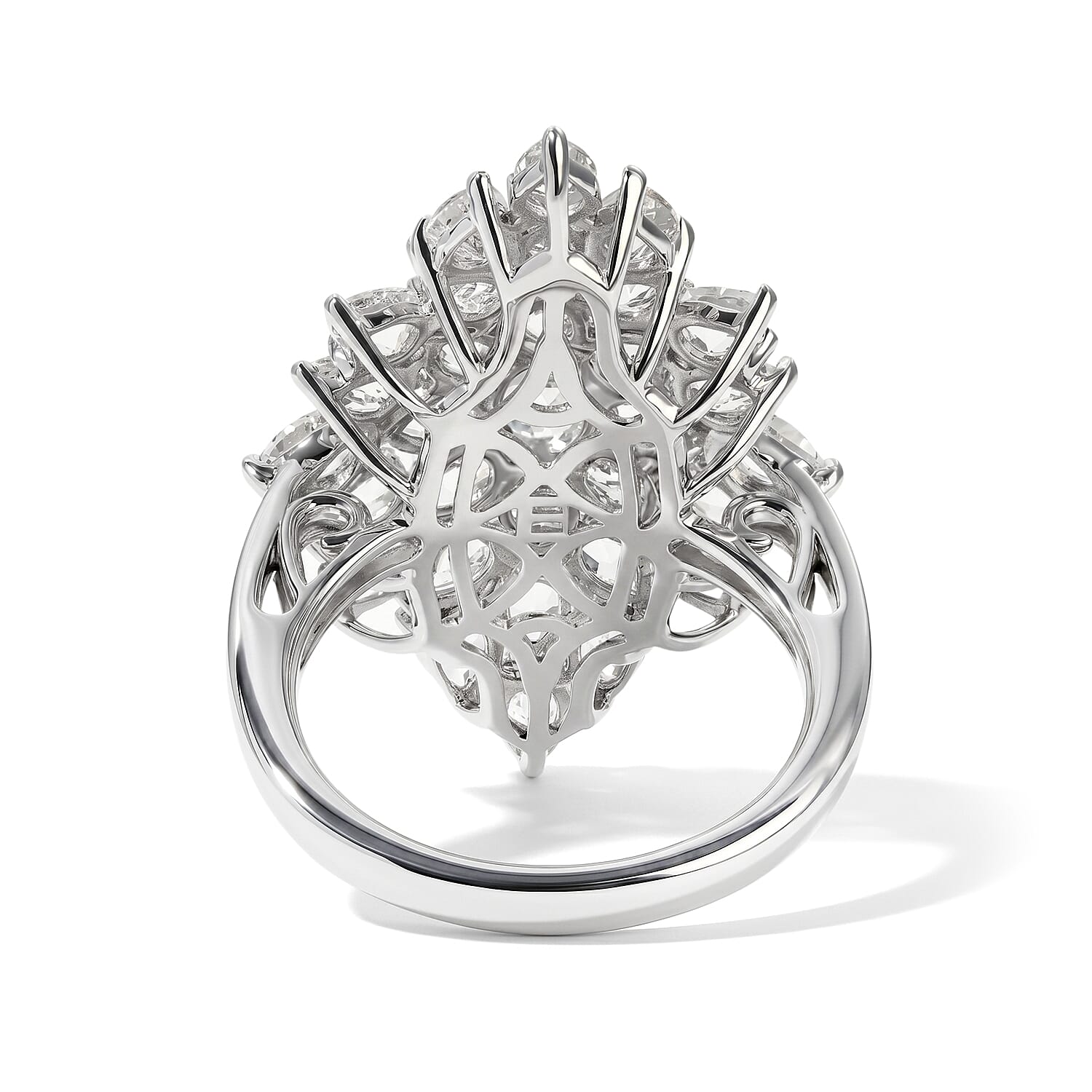 EverTrue White Topaz Ring in Platinum Bond (Size 5.0) 5.70 ctw