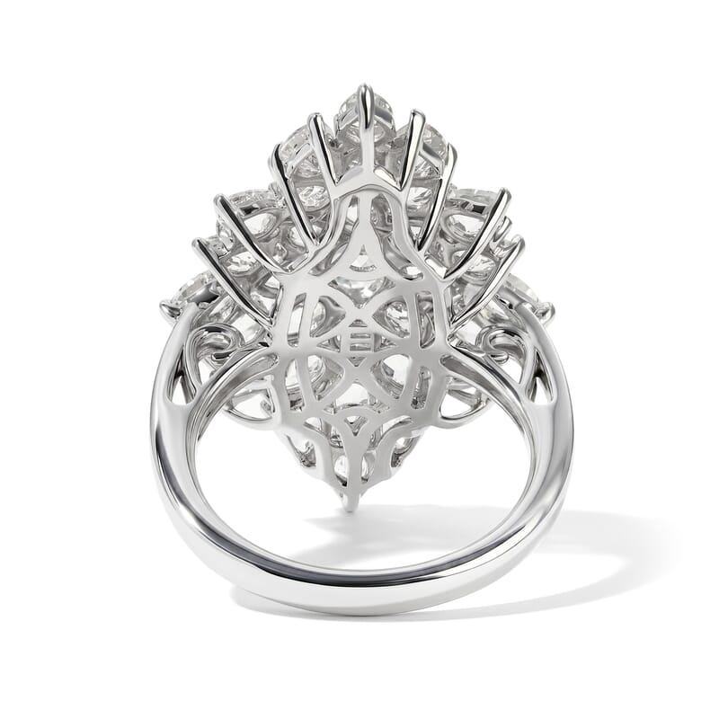 EverTrue White Topaz 5.70 ctw Verdant Bloom Ring in Platinum Bond (Size 5.0)
