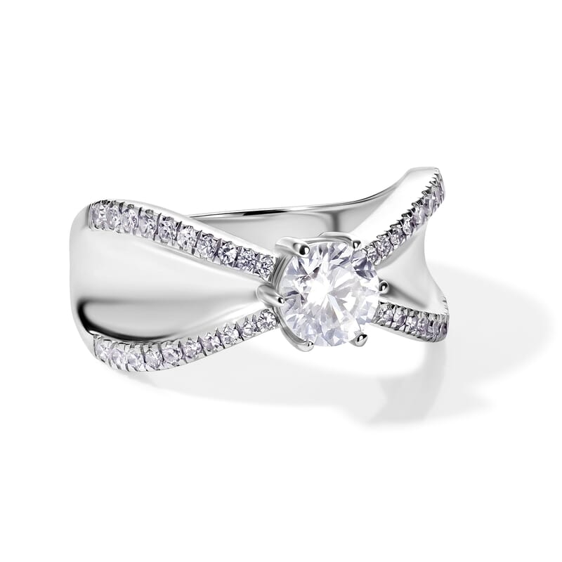 Luxuriant Lab Grown Diamond G-H SI 1.00 ctw Ring in Rhodium Over Sterling Silver (Size 10.0)