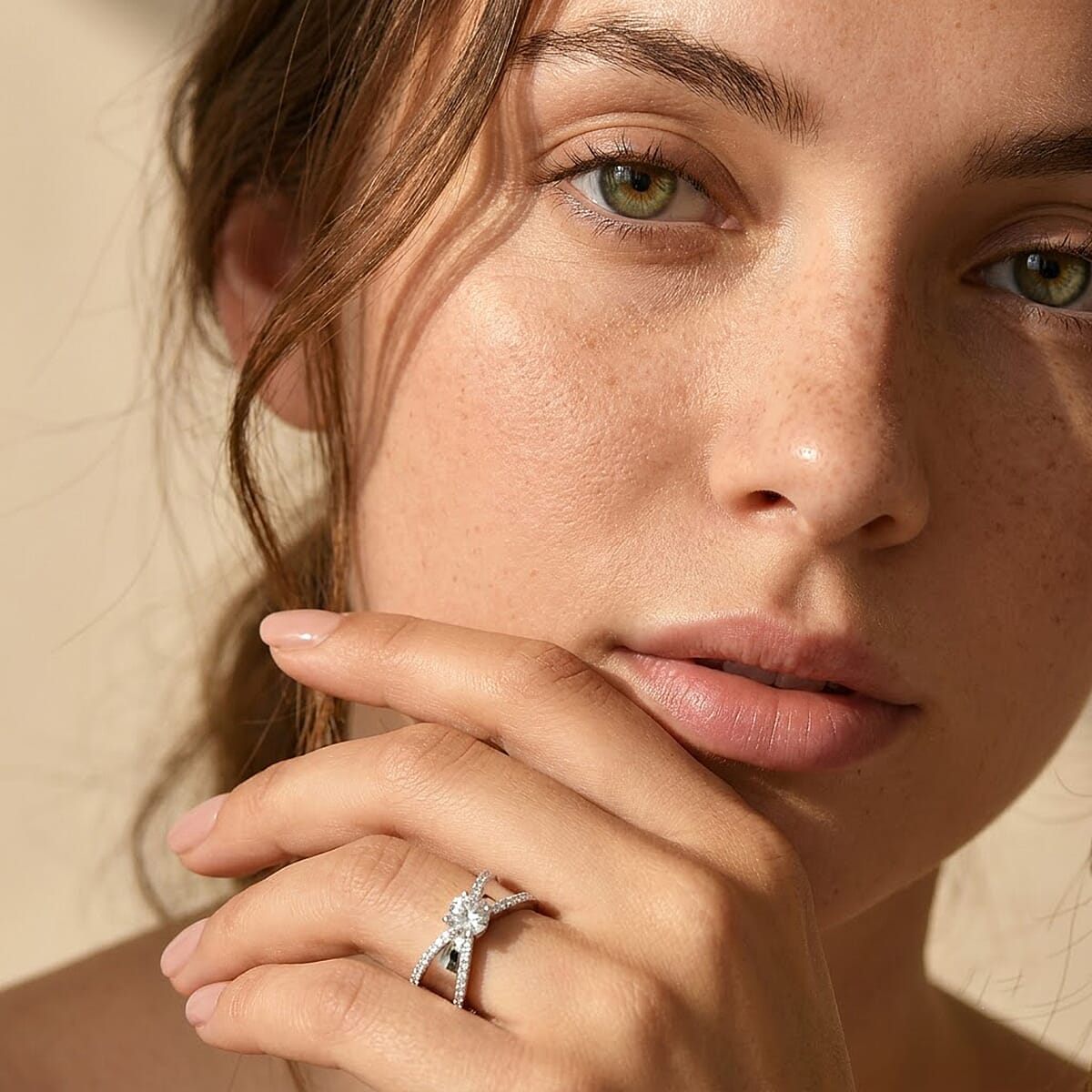Luxuriant Lab Grown Diamond G-H SI 1.00 ctw Ring in Rhodium Over Sterling Silver (Size 10.0)
