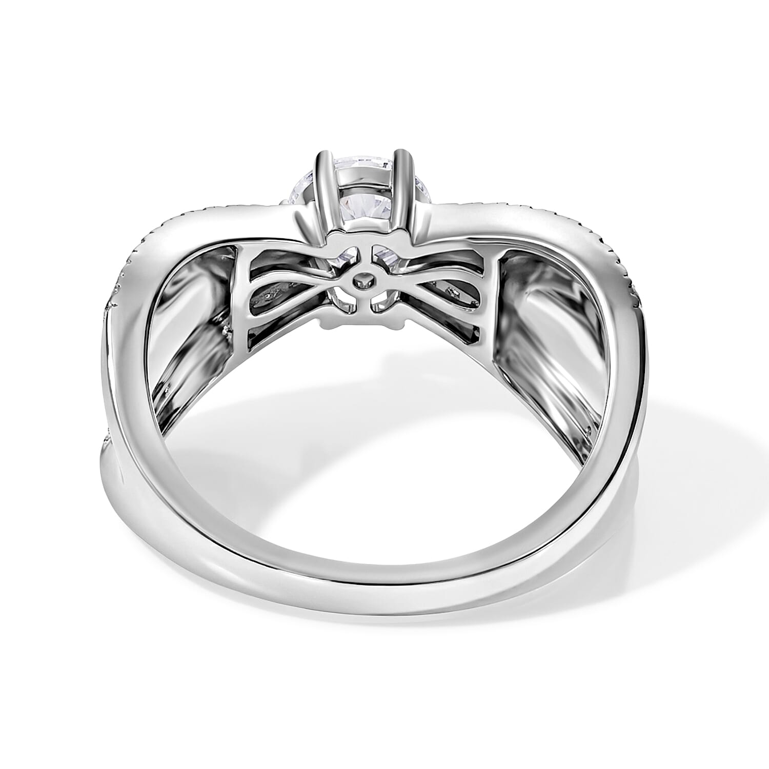 Luxuriant Lab Grown Diamond G-H SI 1.00 ctw Ring in Rhodium Over Sterling Silver (Size 10.0)