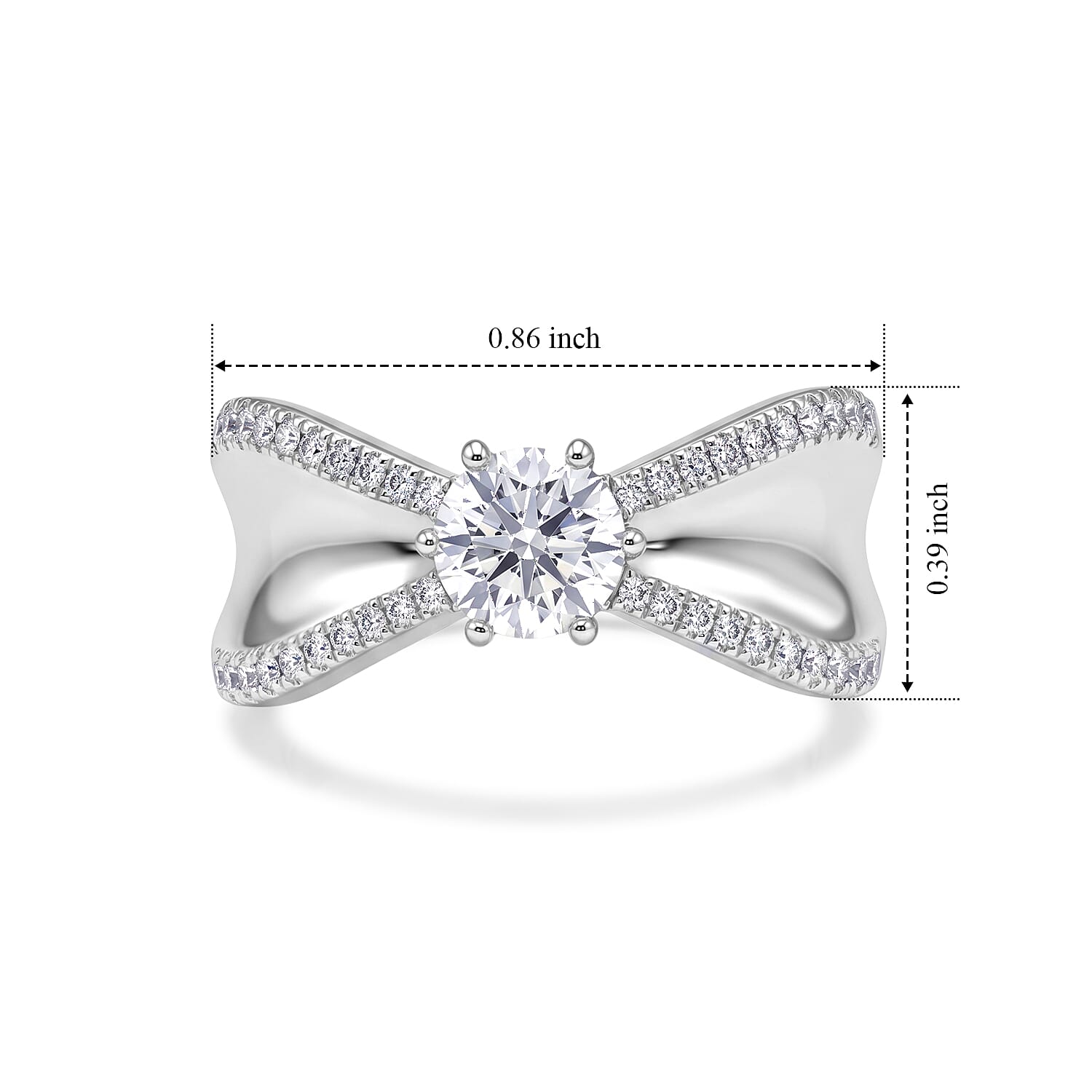 Luxuriant Lab Grown Diamond G-H SI 1.00 ctw Ring in Rhodium Over Sterling Silver (Size 10.0)