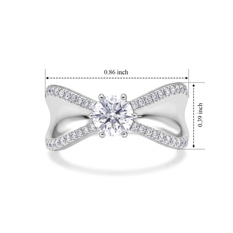 Luxuriant Lab Grown Diamond G-H SI 1.00 ctw Ring in Rhodium Over Sterling Silver (Size 10.0)