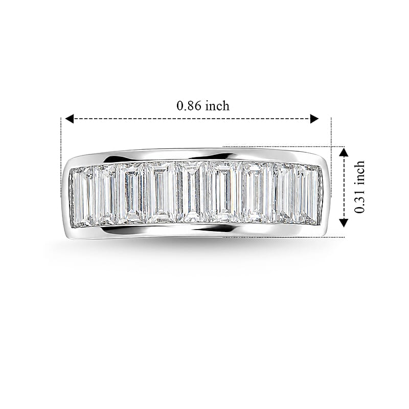 EverTrue Moissanite 1.75 ctw Band Ring in Platinum Bond (Size 10.0)