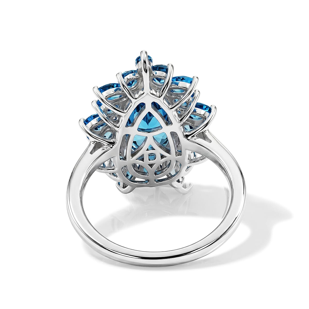 D'Joy Larimar and Neon Apatite 5.85 ctw Ring in Rhodium Over Sterling Silver (Size 9.0) image number 4
