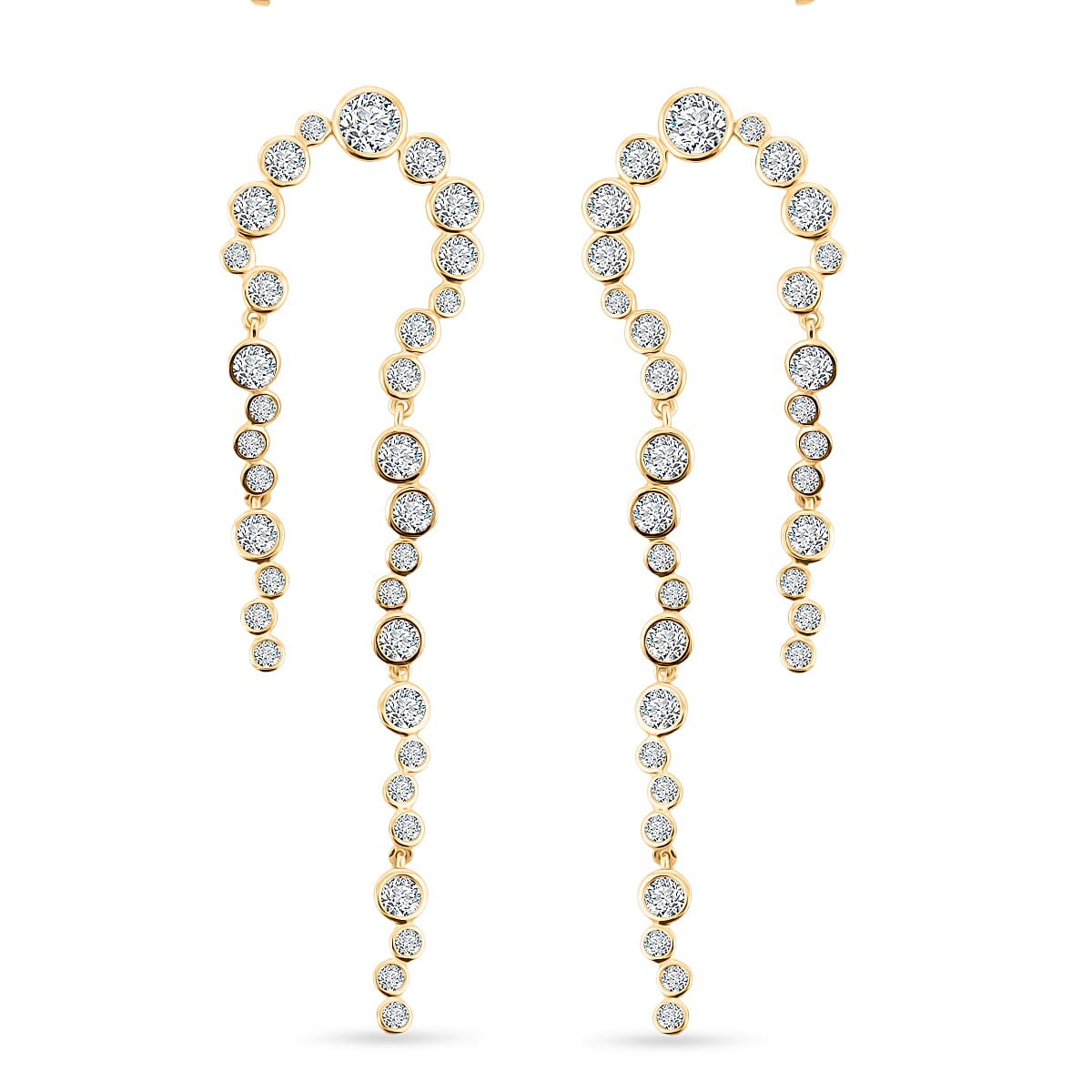 Clarte Galaxy Collection Moissanite 4.80 ctw Earrings in 14K Yellow Gold Over Sterling Silver
