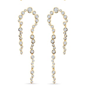 Clarte Galaxy Collection Moissanite 4.80 ctw Earrings in 14K Yellow Gold Over Sterling Silver