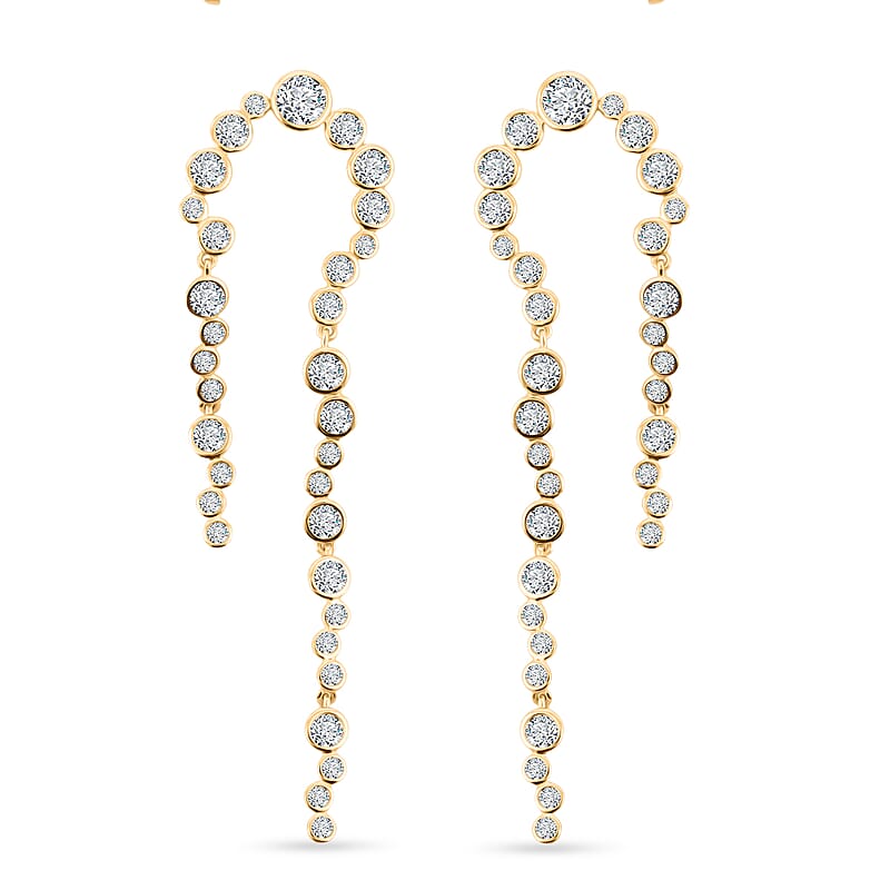 Clarte Galaxy Collection Moissanite 4.80 ctw Earrings in 14K Yellow Gold Over Sterling Silver